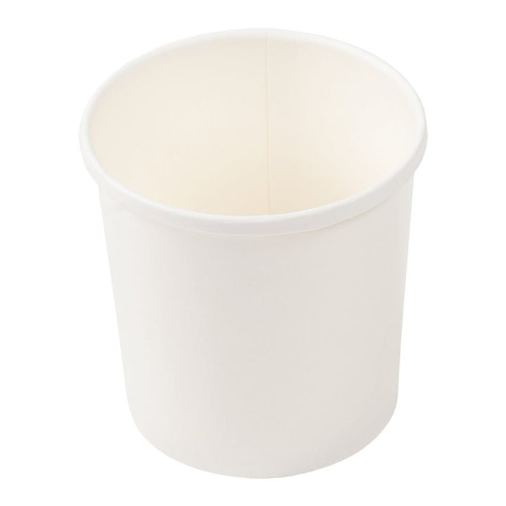 AmerCareRoyal PFC16WCOM 16 oz White Paper Food Container with Lid AmerCareRoyal