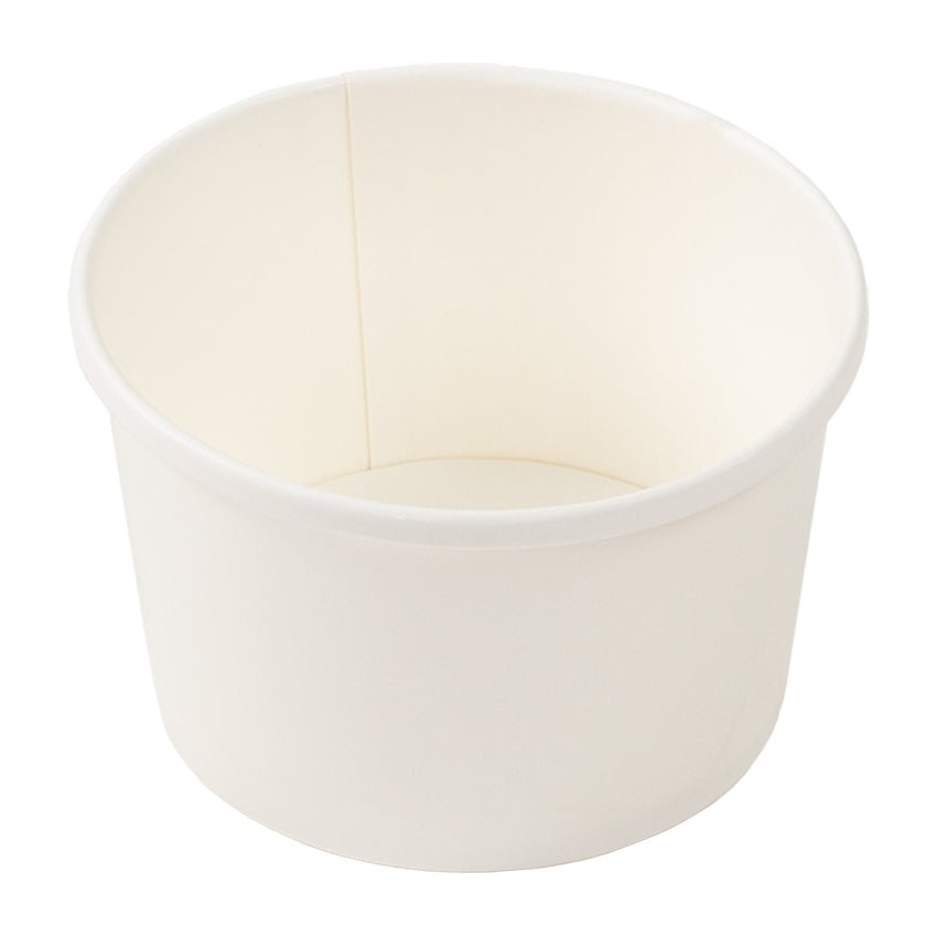 AmerCareRoyal PFC8WCOM 8 Oz White Paper Food Container with Lid AmerCareRoyal
