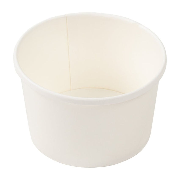 AmerCareRoyal PFC8WCOM 8 Oz White Paper Food Container with Lid AmerCareRoyal
