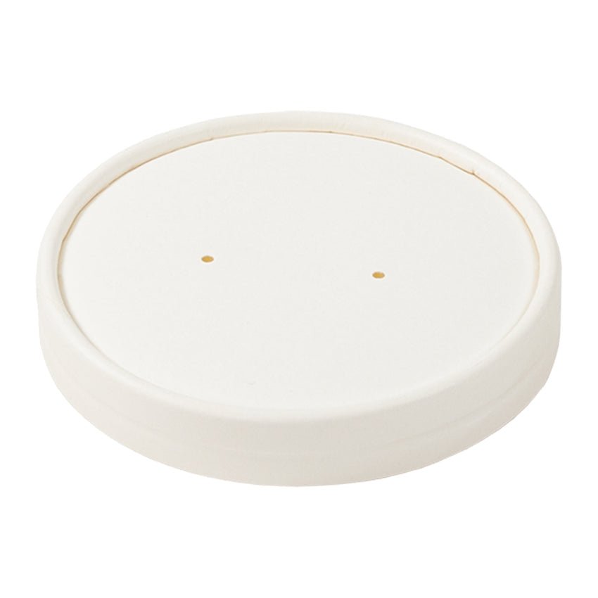 AmerCareRoyal PFC8WCOM 8 Oz White Paper Food Container with Lid AmerCareRoyal
