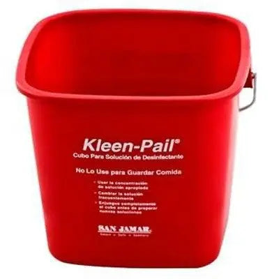 San Jamar KPP196RD 6 Quart Red Kleen-Pail Pro Sanitizer Pail San Jamar