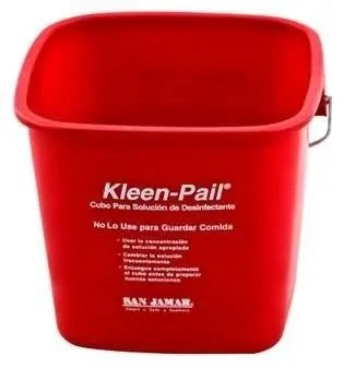 San Jamar KPP97RD 3 Quart Red Kleen-Pail Pro Sanitizer Pail