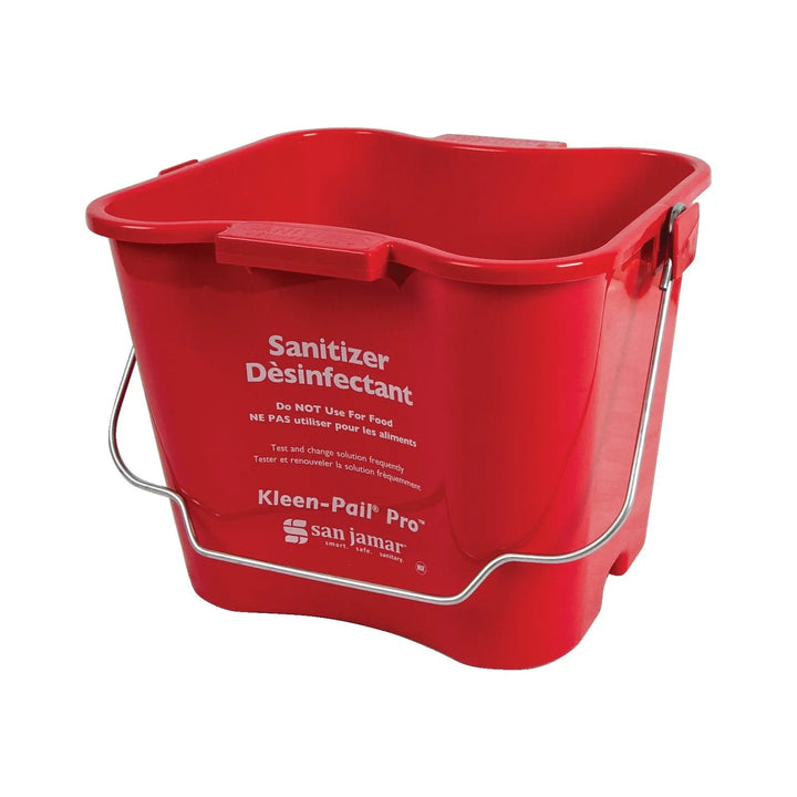 San Jamar KPP196RD 6 Quart Red Kleen-Pail Pro Sanitizer Pail