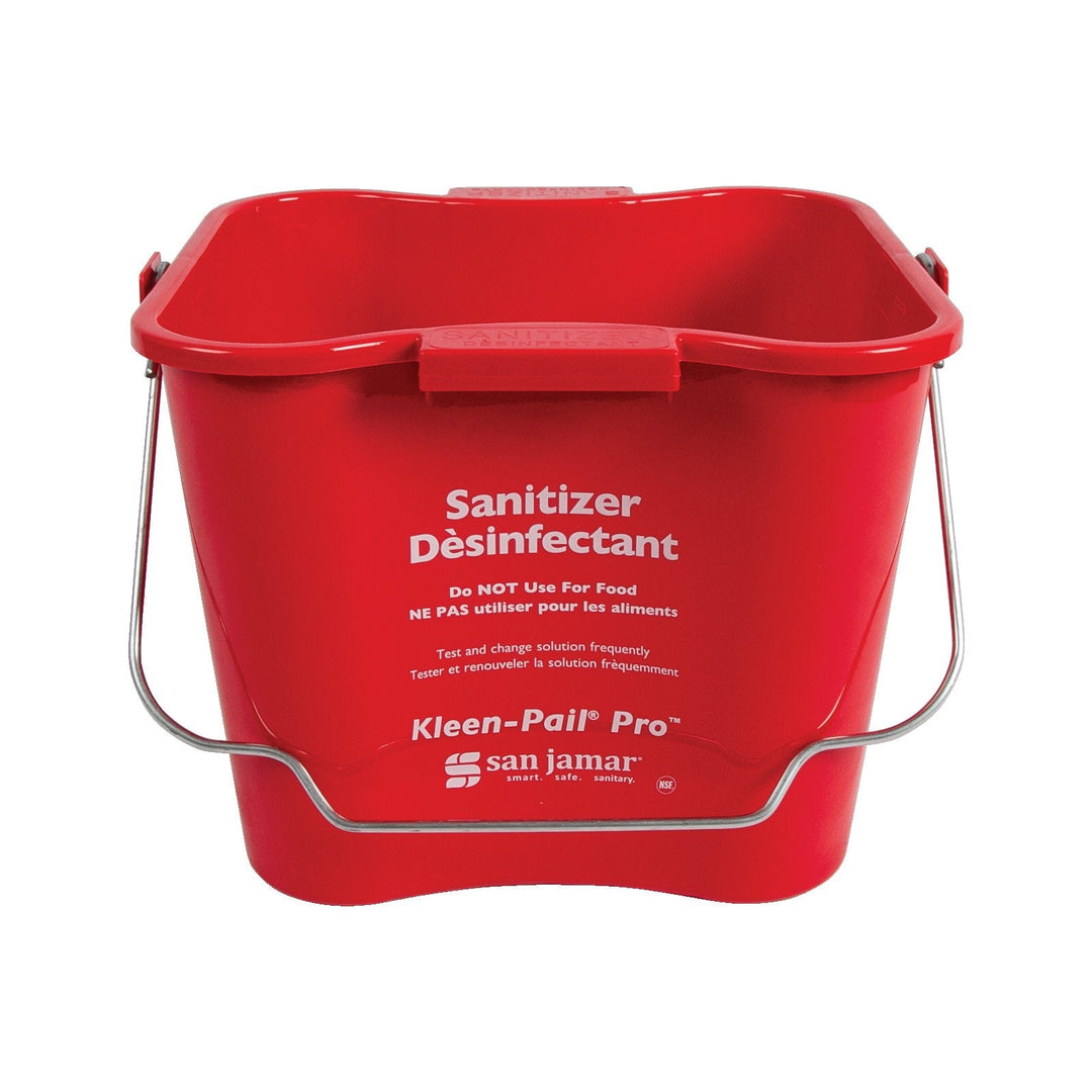 San Jamar KPP196RD 6 Quart Red Kleen-Pail Pro Sanitizer Pail