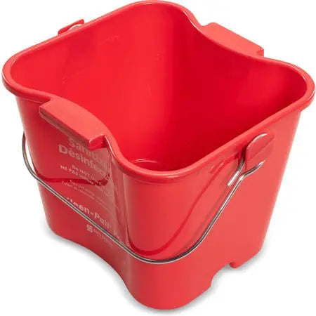 San Jamar KPP97RD 3 Quart Red Kleen-Pail Pro Sanitizer Pail