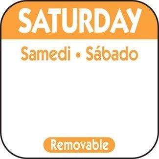 Saturday 1" Square Removable Label - Orange