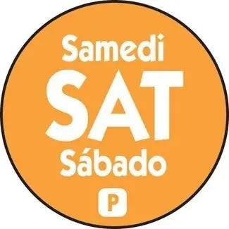 Saturday 3/4" Round Permanent Label - Orange