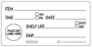 National Checking RSL24R 2"X 4" Removable Shelf-Life Label 500/Roll National Checking