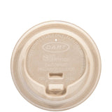 Dart LK316FBR 10-24 oz Tan Bagasse Molded Fiber Reclosable Lid
