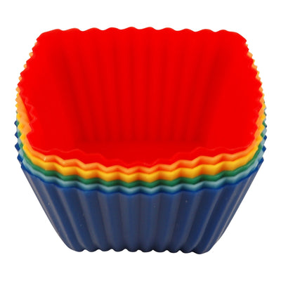 Square Baking Cups Non-Stick Silicone 6/Set