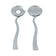 American Metalcraft Stainless Steel 9-3/4" Wavy Salad Serving Set
