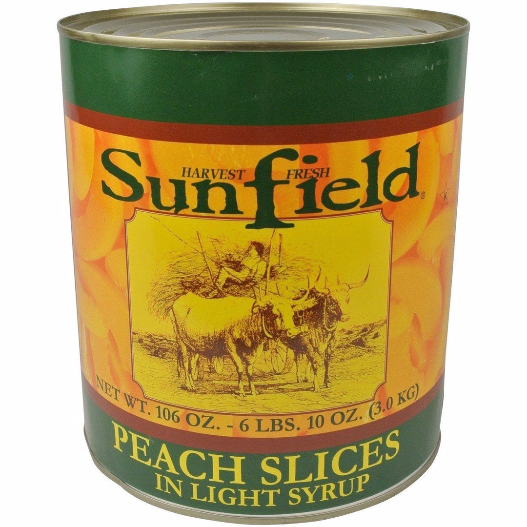Sunfield 9040 Peach Slices in Light Syrup 106 oz (#10 Can)