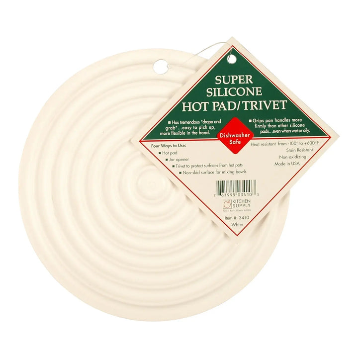 White Super Silicone 7.5" Hot Pad / Trivet ShopAtDean