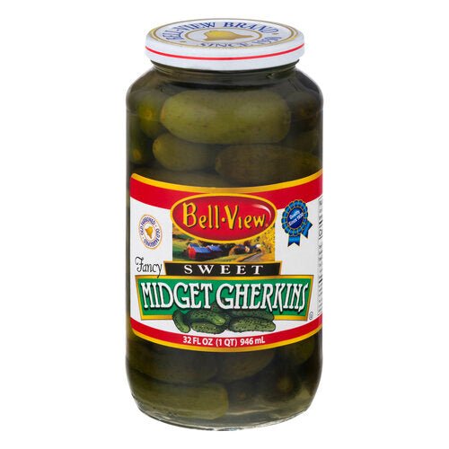Bell-View Sweet Pickles Midget Gherkins Quart Bell-View