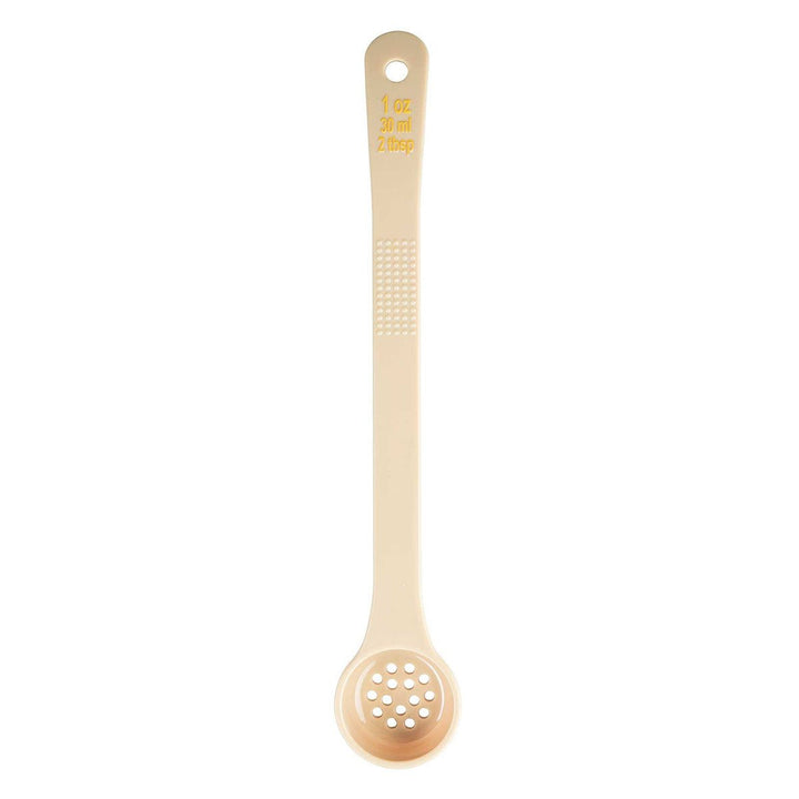 Tablecraft 1 oz Portion Long Handle Perforated Spoon