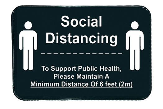 Tablecraft 10595 Social Distancing Sign 6" x 9"