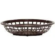 Tablecraft 1071BR 8" Oval Brown Plastic Basket Tablecraft