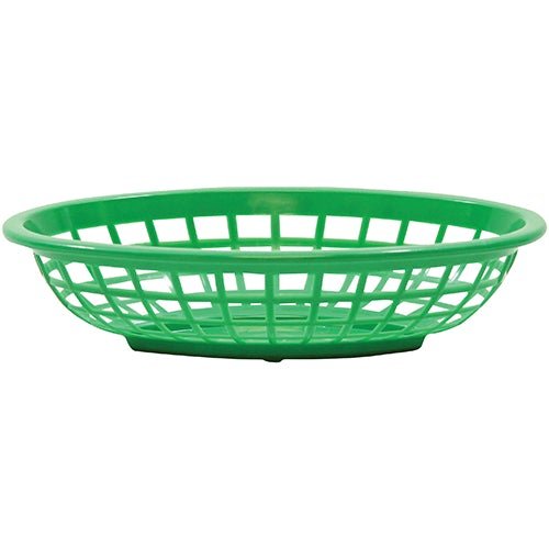 Tablecraft 1071G 8" Green Oval Side Order Plastic Basket