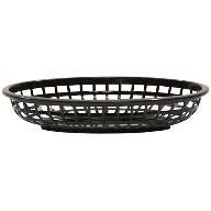 Tablecraft 1074BK 9" Oval Black Plastic Basket