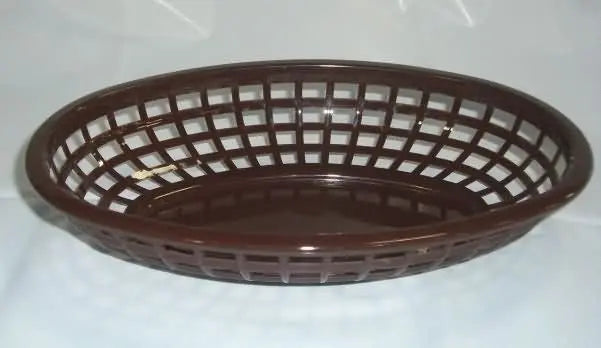 Tablecraft 1074BR 9" Oval Brown Plastic Basket Tablecraft