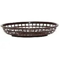 Tablecraft 1074BR 9" Oval Brown Plastic Basket Tablecraft