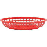Tablecraft 1074R 9" Oval Red Plastic Basket Tablecraft