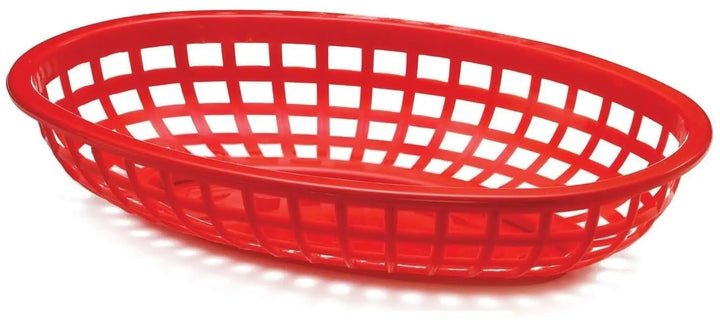 Tablecraft 1074R 9" Oval Red Plastic Basket Tablecraft