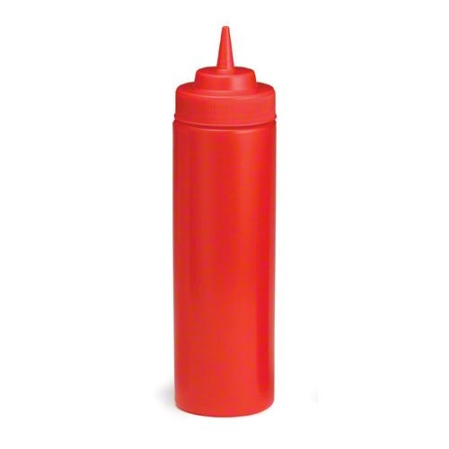 Tablecraft 12463K 24 Oz Wide Mouth Red Squeeze BottleShopAtDean