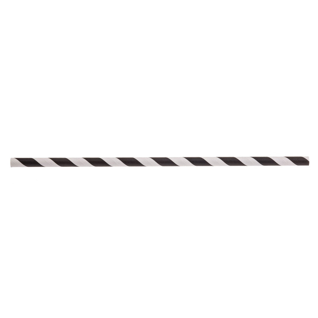 Tablecraft 5.75" Wrapped Sip Stick Black W/White Stripe Tablecraft