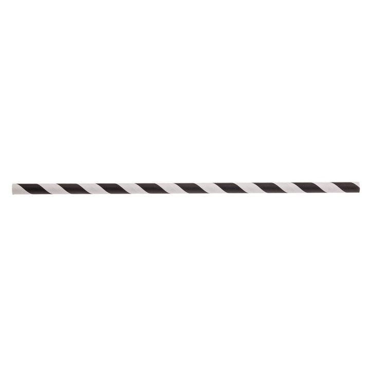 Tablecraft 5.75" Wrapped Sip Stick Black W/White Stripe Tablecraft
