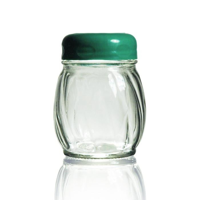 Tablecraft 6 Oz Cheese Shaker Perforated Green Plastic Top Tablecraft