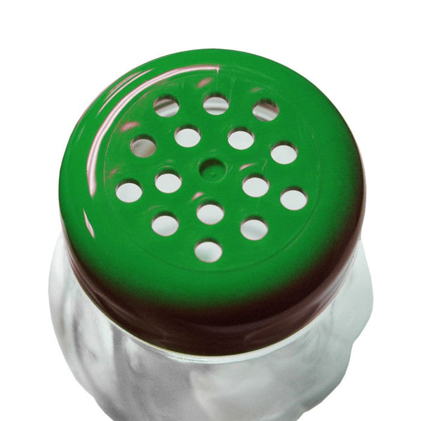 Tablecraft 6 Oz Cheese Shaker Perforated Green Plastic Top Tablecraft