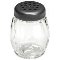 Tablecraft 6 Oz Cheese Shaker Perforated Black Plastic Top Tablecraft