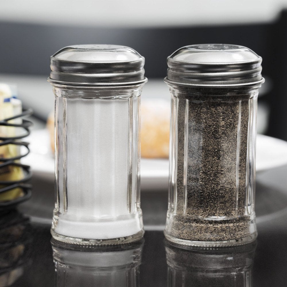 Tablecraft 657 2 oz Fluted Salt & Pepper Shakers Tablecraft