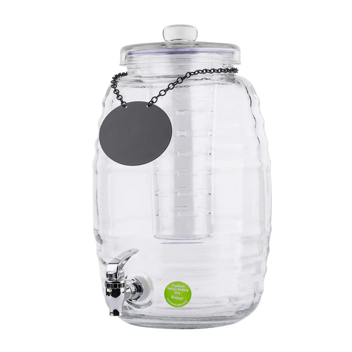 Tablecraft BDG1000 2.5 Gallon Beehive Dispenser with Ice Core Infuser and Chalkboard Necklace BeverageShopAtDean