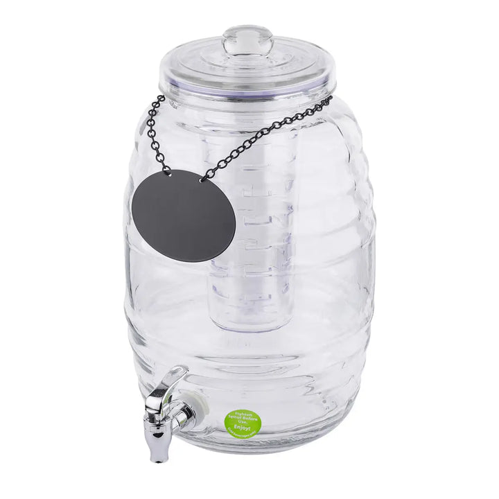 Tablecraft BDG1000 2.5 Gallon Beehive Dispenser with Ice Core Infuser and Chalkboard Necklace BeverageShopAtDean