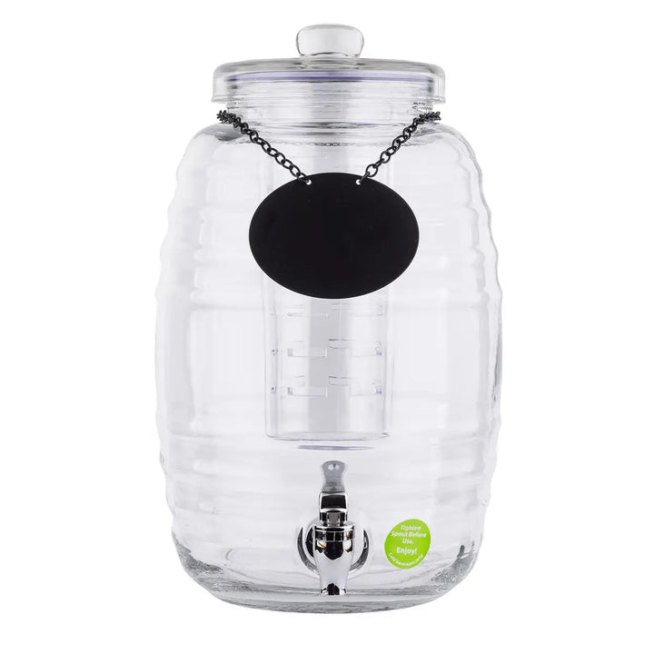 Tablecraft BDG1000 2.5 Gallon Beehive Dispenser with Ice Core Infuser and Chalkboard Necklace BeverageShopAtDean