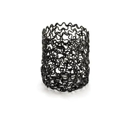 Tablecraft BK355 2X2.5 Round Holder Black Metal Tablecraft