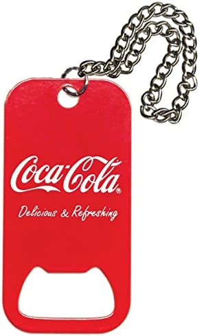 Tablecraft CC362 3" Coca-Cola Dog Tag Bottle Opener with Chain
