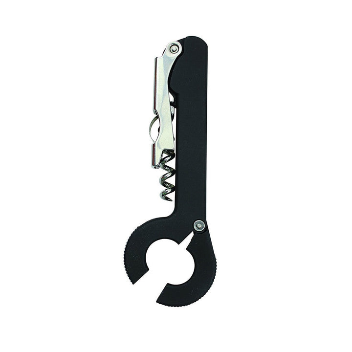 Tablecraft H1236 Waiter's Corkscrew with Foil Cutter Black Tablecraft