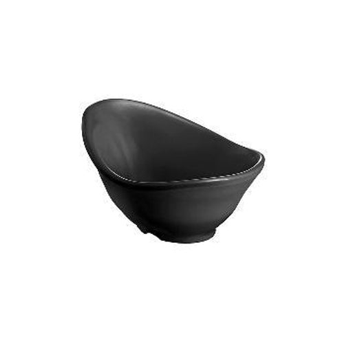 Tablecraft MB22BK 1.5 Oz Frostone Wavy Oval Melamine Bowl Tablecraft