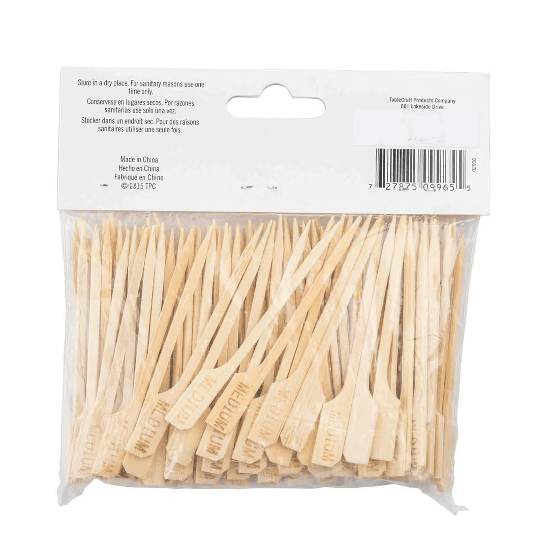 Tablecraft MEDIUM 3.5" Bamboo Medium Steak MarkerShopAtDean