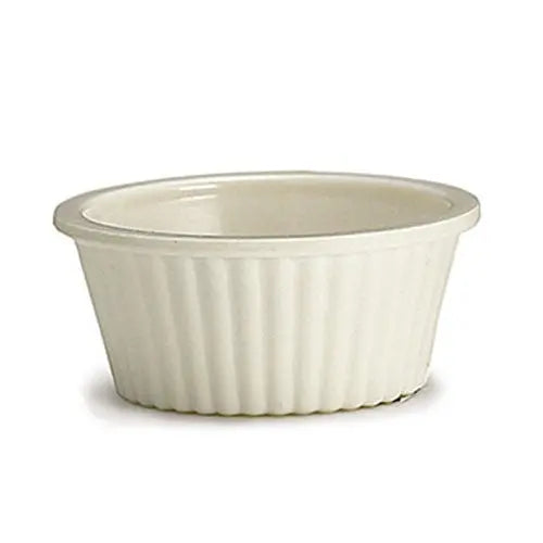 Tablecraft RAM1FB 1 Oz Fluted Ramekin Melamine Bone Tablecraft