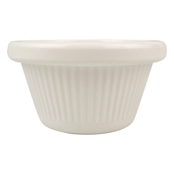Tablecraft RAM3FB 3 Oz Fluted Ramekin Melamine Bone Tablecraft