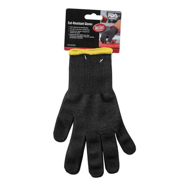 Tablecraft The Protector 11208 Small Cut Resistant Black and Yellow GlovesShopAtDean