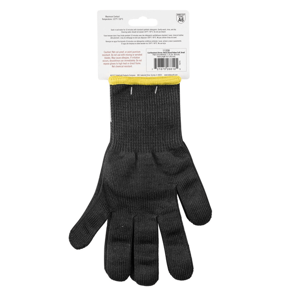 Tablecraft The Protector 11208 Small Cut Resistant Black and Yellow GlovesShopAtDean