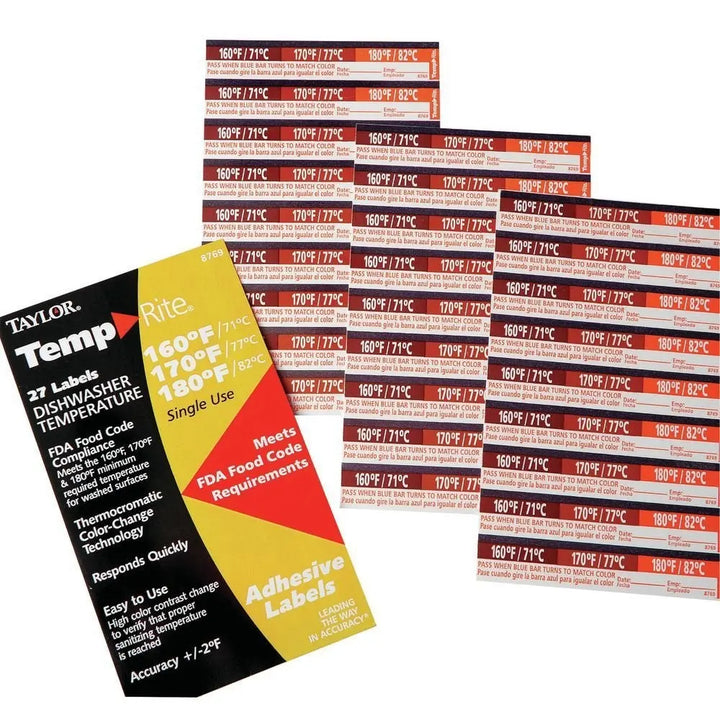 Taylor 8769 TempRite Dishwasher Test Labels Taylor
