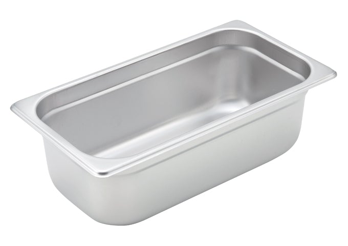 Winco SPJH-304 1/3 Size 4" Stainless Steel Steam Table Pan
