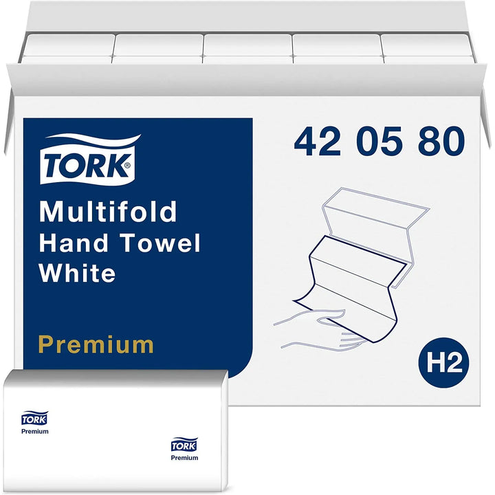 Tork 420580 Premium Multifold Towel White 9.5" x 9.125" Tork