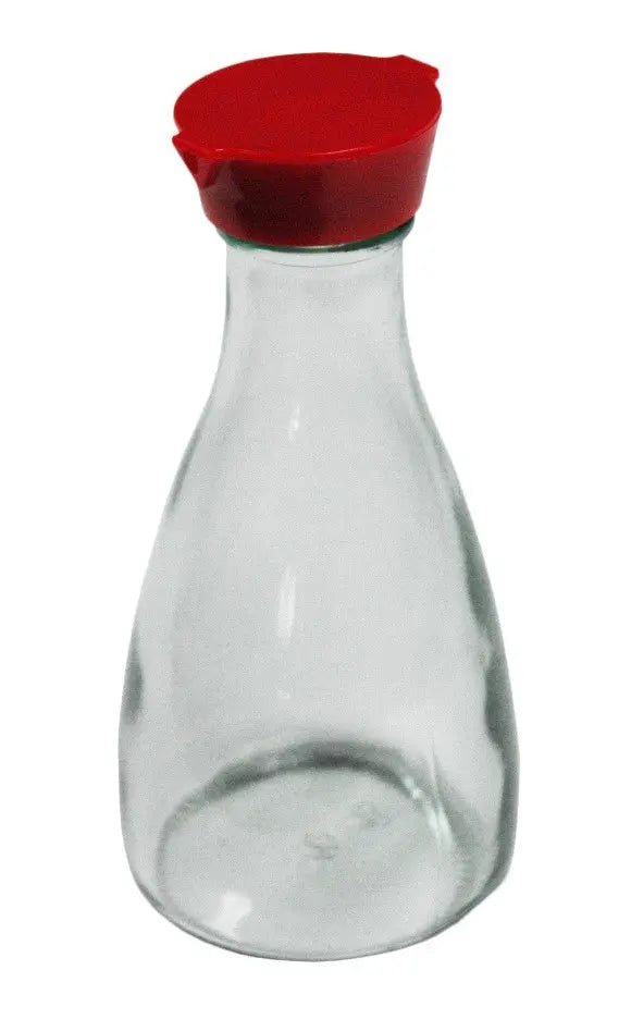 Town 19814 6 Oz Large Soy Bottle Red Top Glass Town